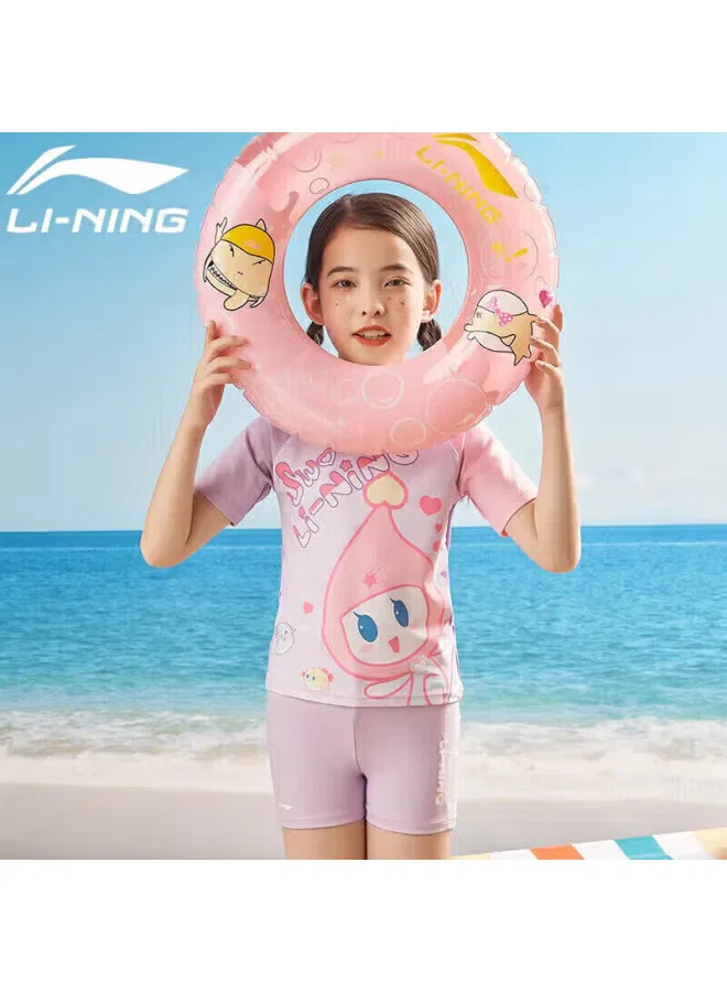 Купальник детский спортивный с мультяшным принтом 903 Li-Ning, лавандовый — фото 4