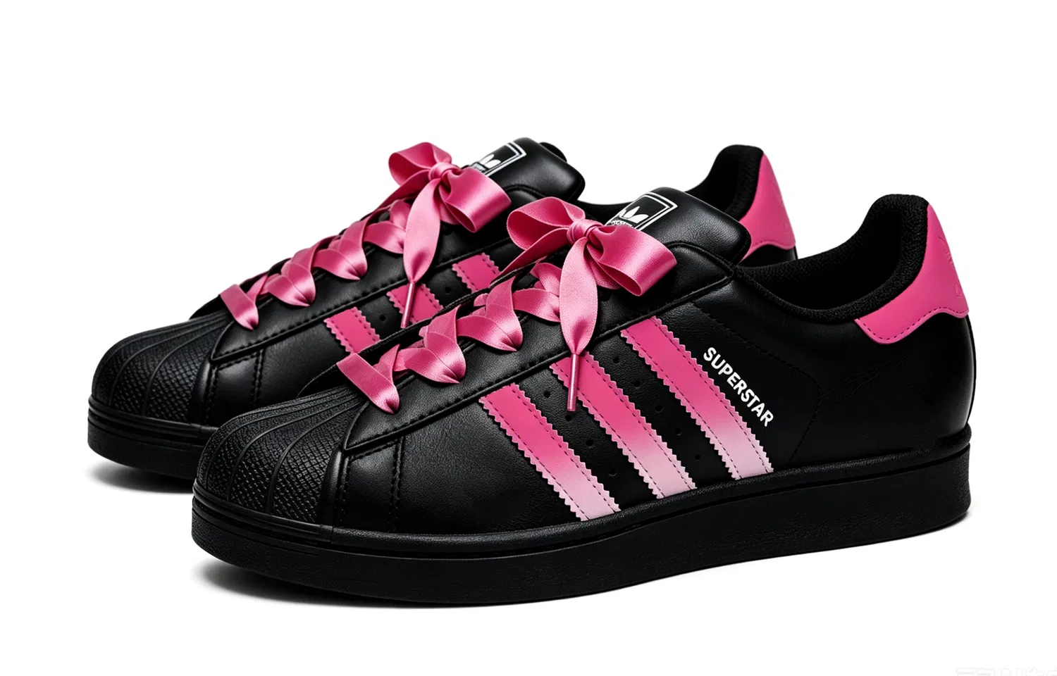 Детские кеды для скейтбординга Adidas Originals Superstar 2, Black Pink — фото 4