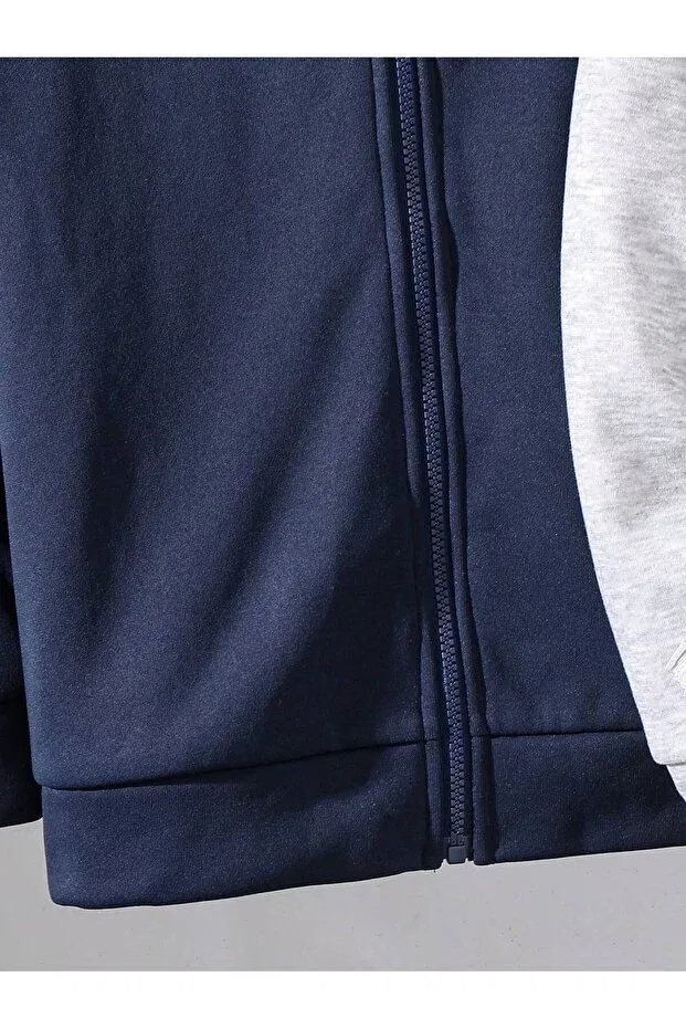 Детский комплект кардиганов на молнии с капюшоном By Layina, Navy Blue-Gray — фото 4