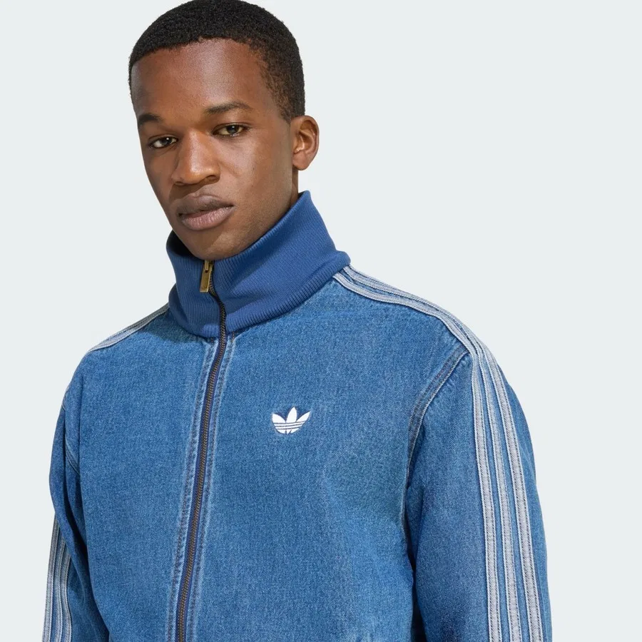 Спортивная кофта с молнией Adicolor Denim Firebird Track Top adidas, Синий — фото 4