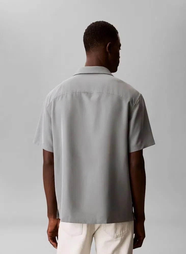 Рубашка с коротким рукавом и мягкой текстурой, модель Soft modal, Calvin Klein, темно-зеленый — фото 2