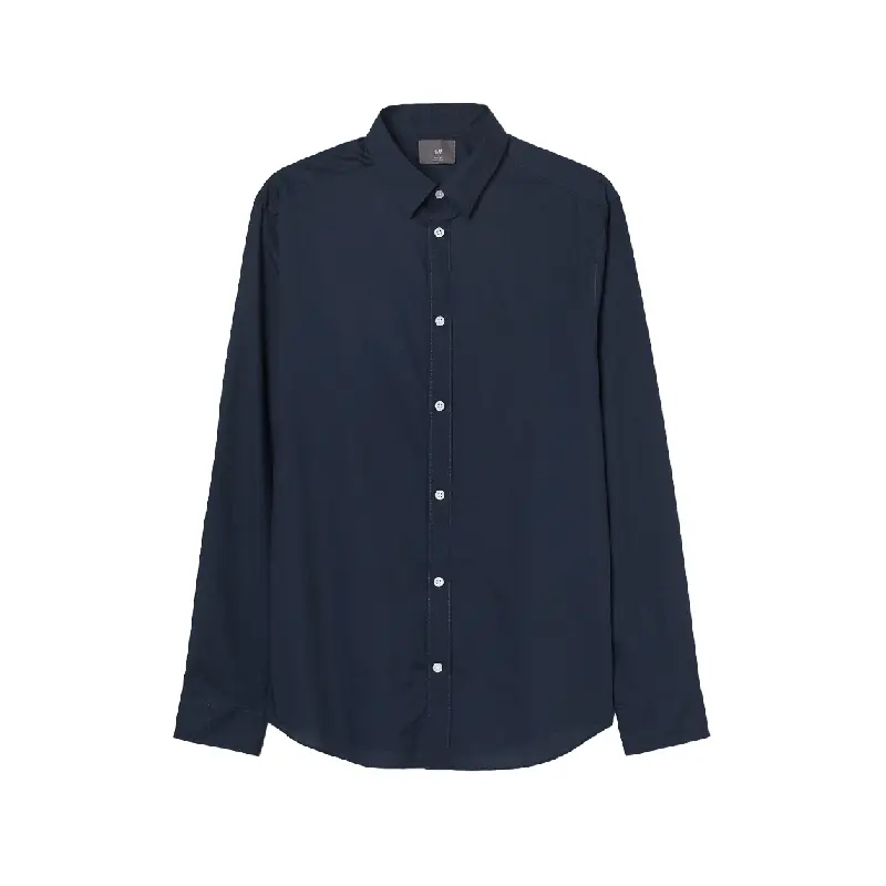 

Рубашка H&M Slim Fit Easy-iron, темно-синий