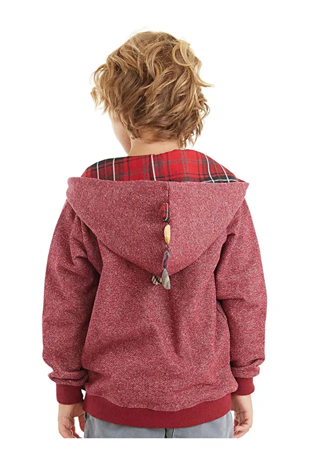 Детское худи для мальчиков с капюшоном Dragon boy Denokids, Burgundy — фото 2