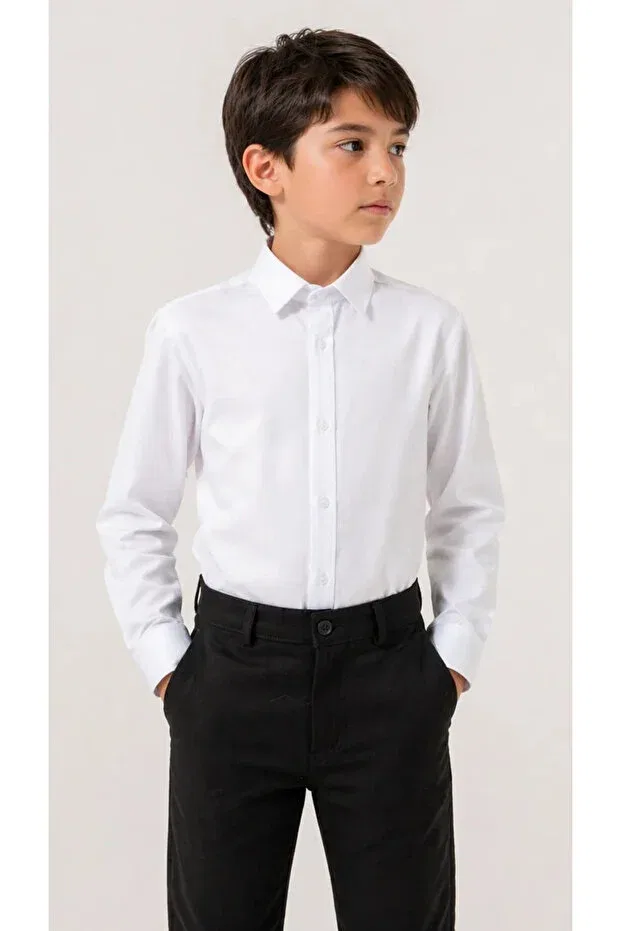 Детская рубашка с длинным рукавом Atlas Kids, White