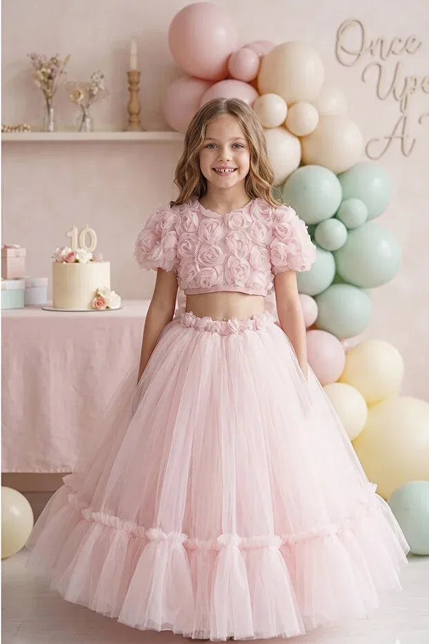 Детское платье для девочек с принтом Party Alyra, Pink — фото 2