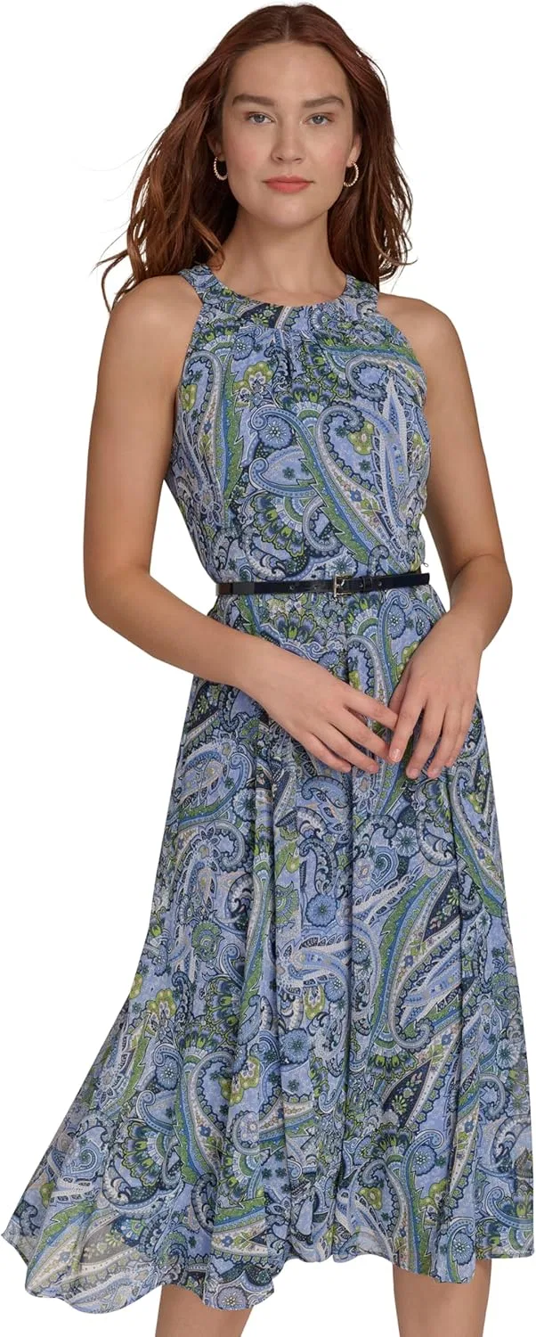 Женское повседневное платье миди с цветочным принтом Tommy Hilfiger, French Blue Multi