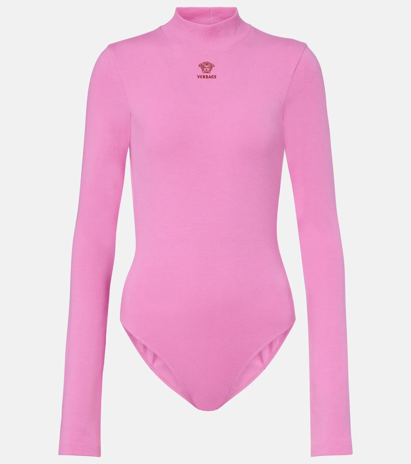 Боди хлопковое с логотипом Versace, розовый