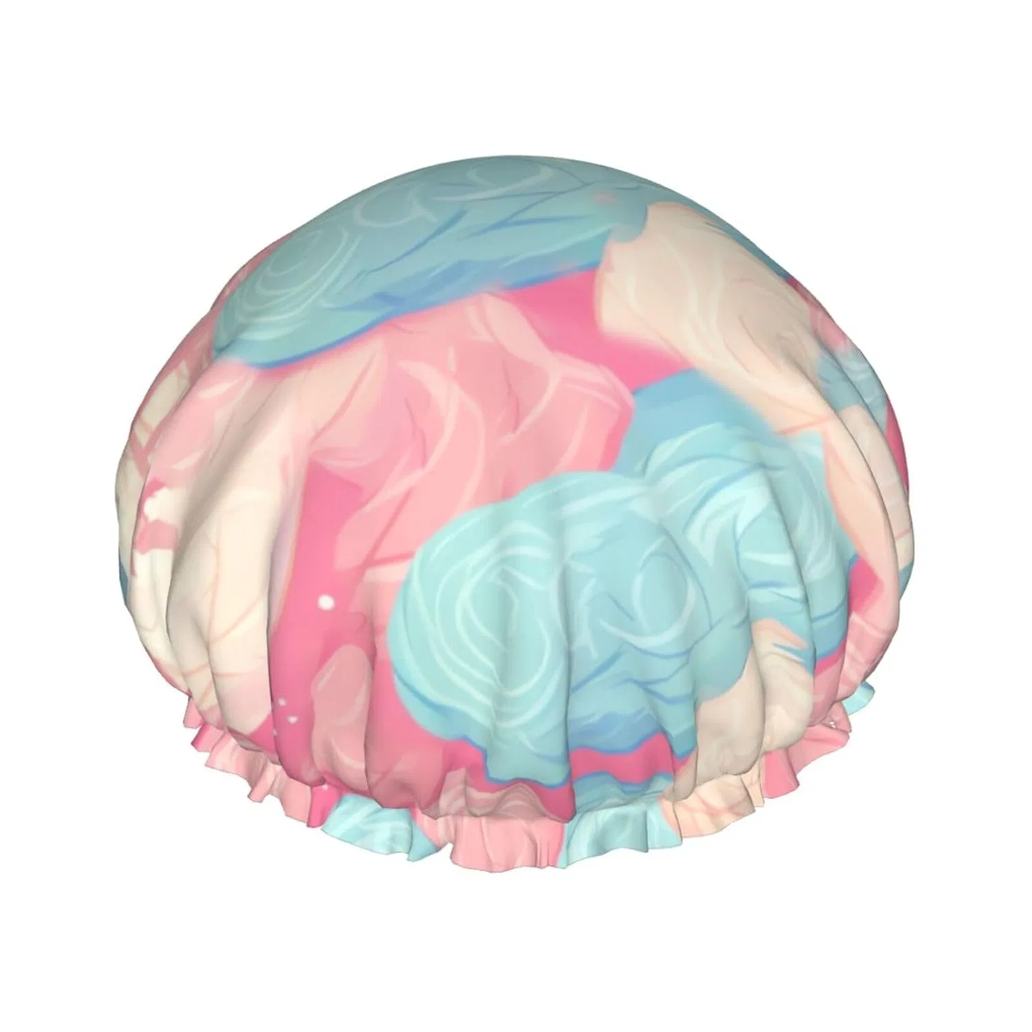 Двухслойная водонепроницаемая шапочка для душа, FHEBNDS, Cotton Candy