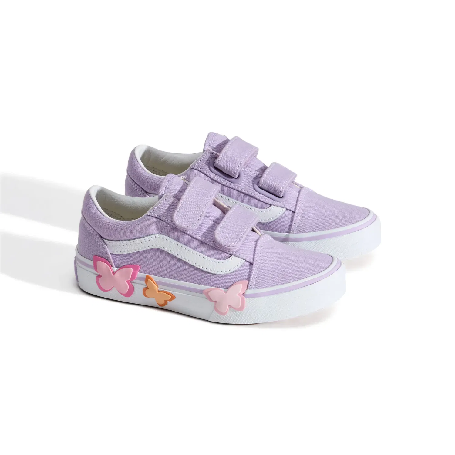Детские кеды для мальчиков на липучках Old Skool V Butterfly Vans, Lila — фото 2