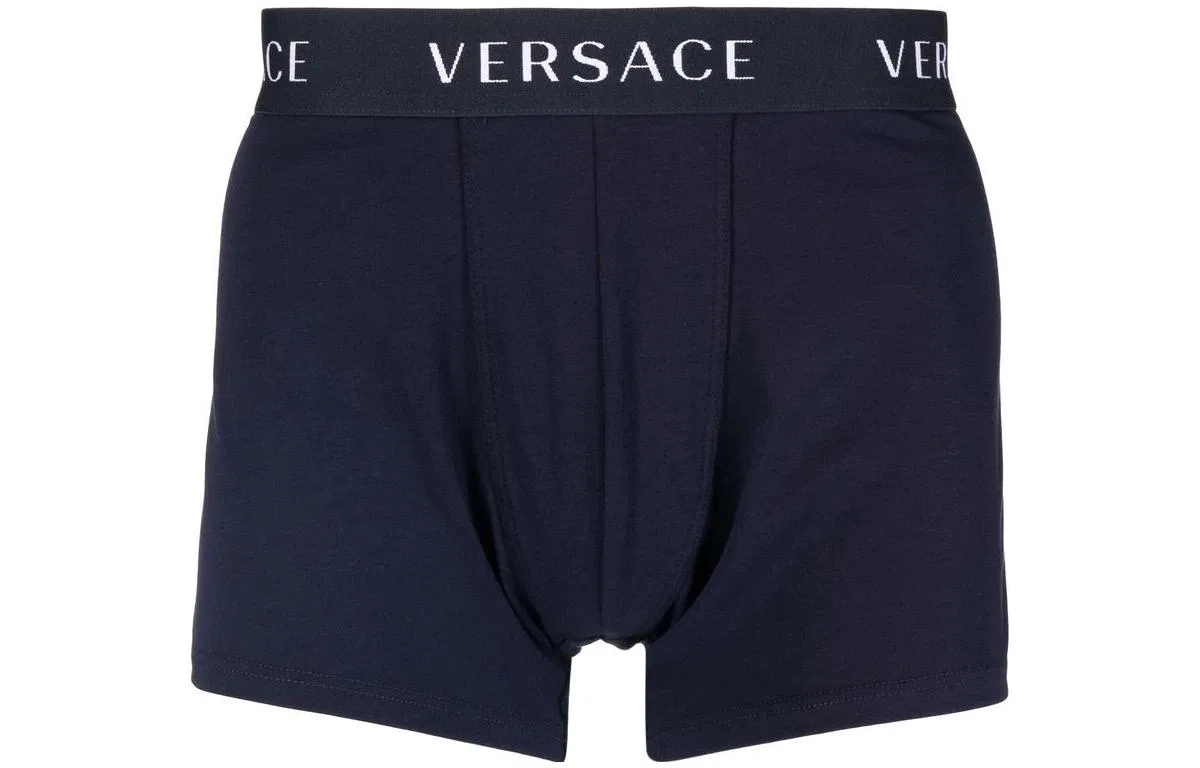 Мужские боксеры с логотипом VERSACE, комплект из 3 штук, Blue — фото 3