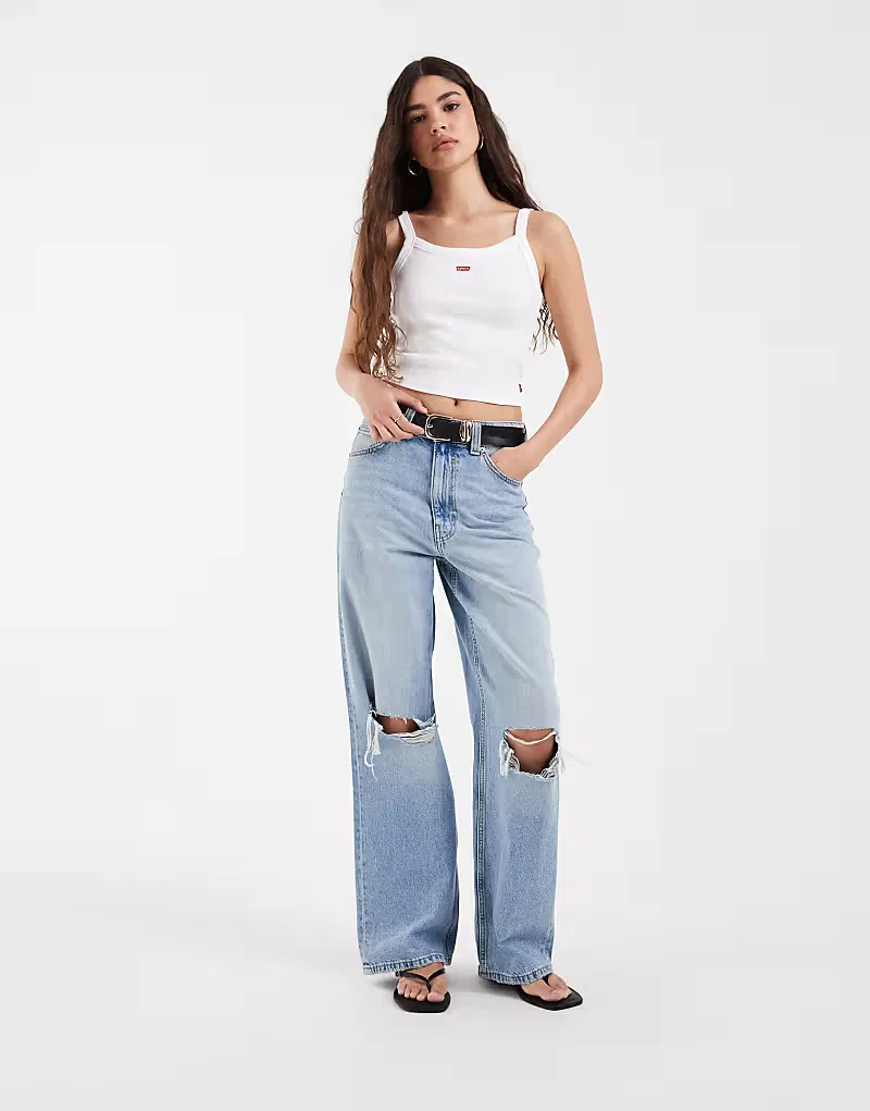 Базовая спортивная ребристая майка Levi's, белый — фото 3