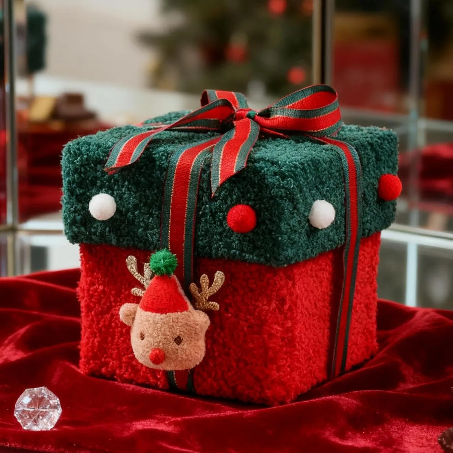 Печенье банка для подарков, Flanell, 12 x 12 x 13 см, Красный Générique — фото 3