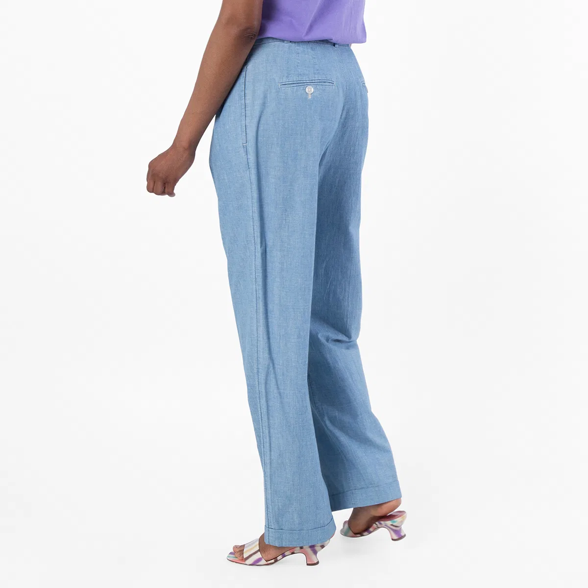 Брюки широкие хлопковые Polo Ralph Lauren, Chambray — фото 3