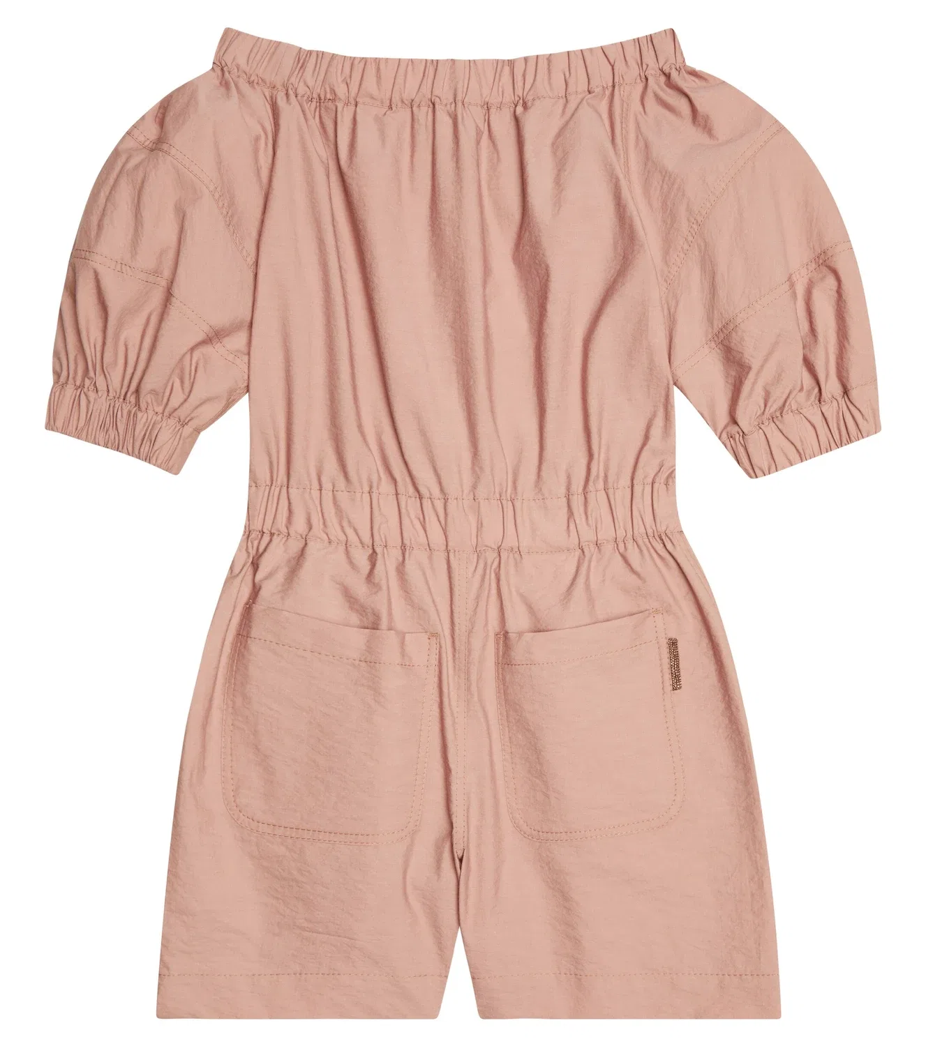 Комбинезон с эластичным поясом Brunello Cucinelli Kids, розовый — фото 4