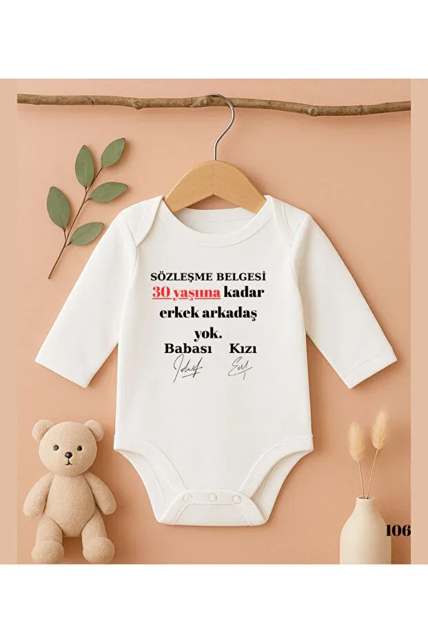 Детское боди с длинным рукавом для новорожденных Dad Daughter Boy Friend Contract Funny Printed Modat, Long Sleeve
