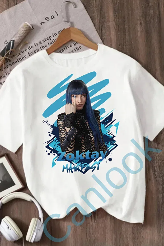 Детская футболка для девочек с принтом Manifest Design Zoktay Canlook, White1 — фото 3