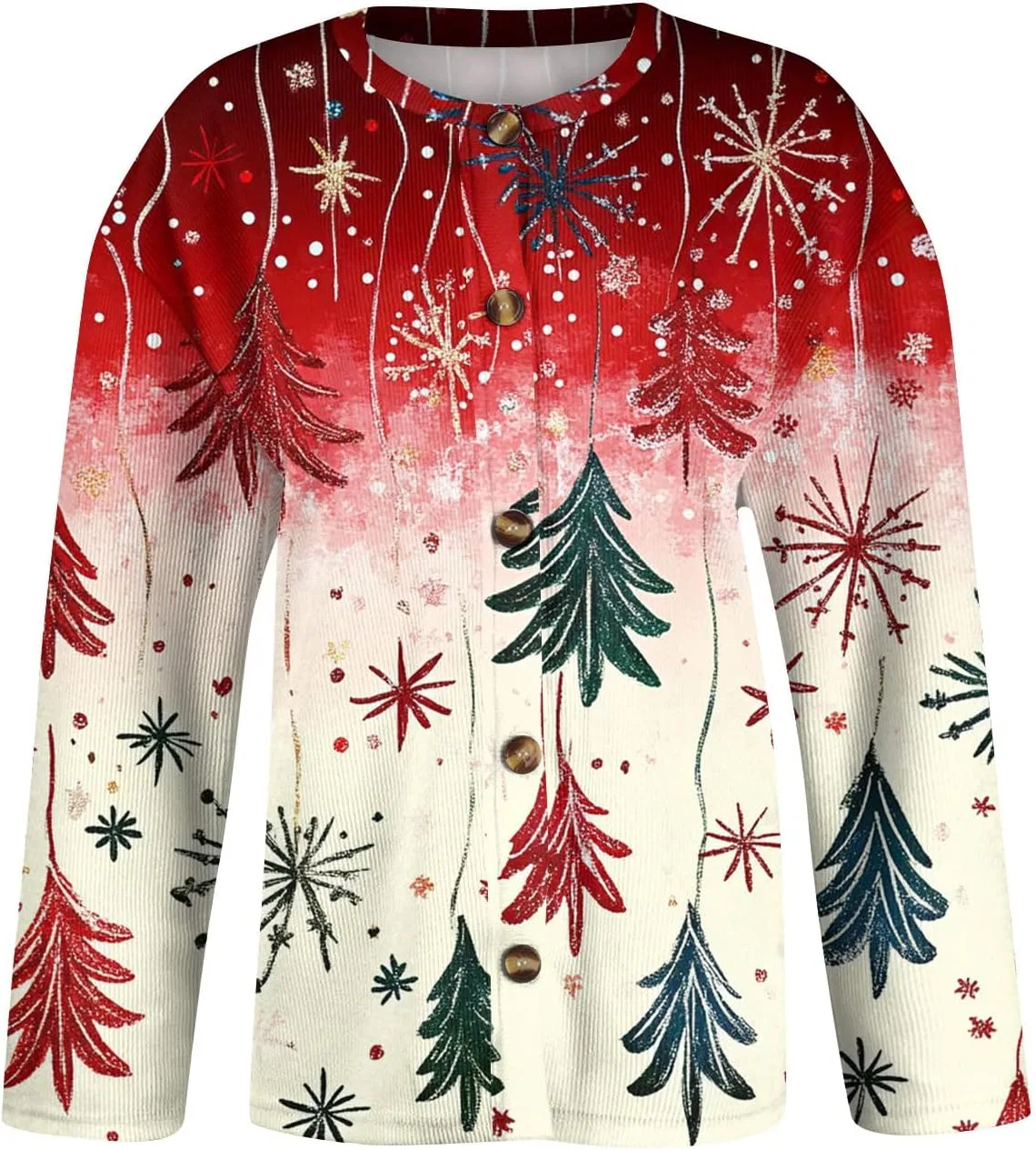 Женский свитер-кардиган с принтом Christmas Ugly Sweaters, винный — фото 4