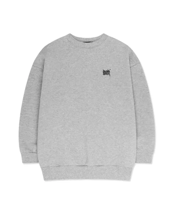 Свитшот детский с принтом, Kids tag crewneck, Brownbreath Kids, серый — фото 3