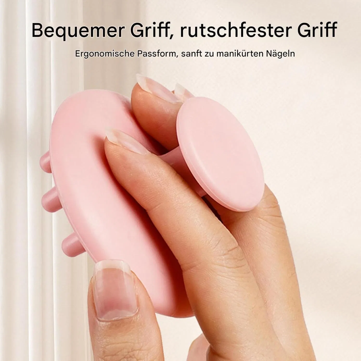 Массажный гребешок для кожи головы, Silicone, Light Pink Generisch — фото 4