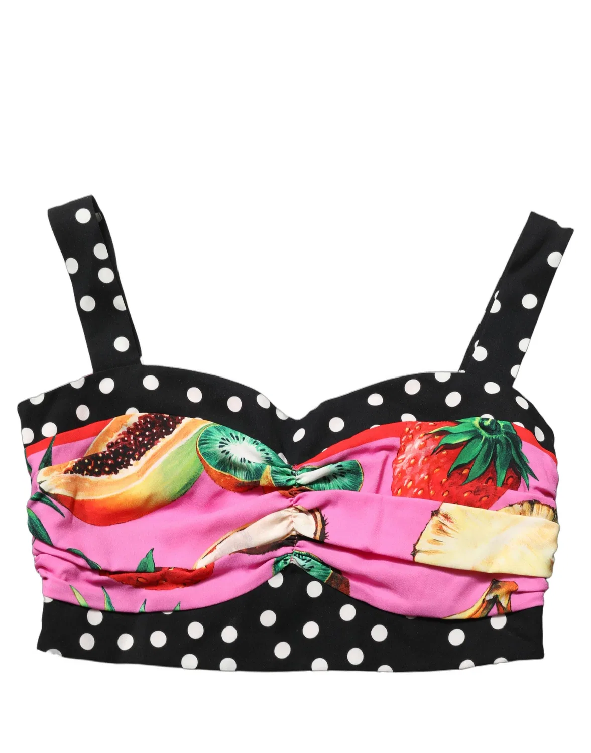 Женский топ-корсет с принтом Cropped Bustier Corset Top Dolce & Gabbana, Multicolor — фото 2