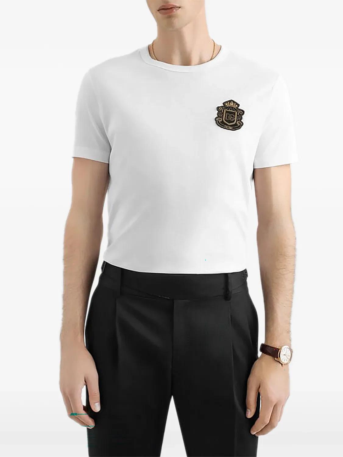 Футболка с аппликацией герба Dolce & Gabbana, белый — фото 3