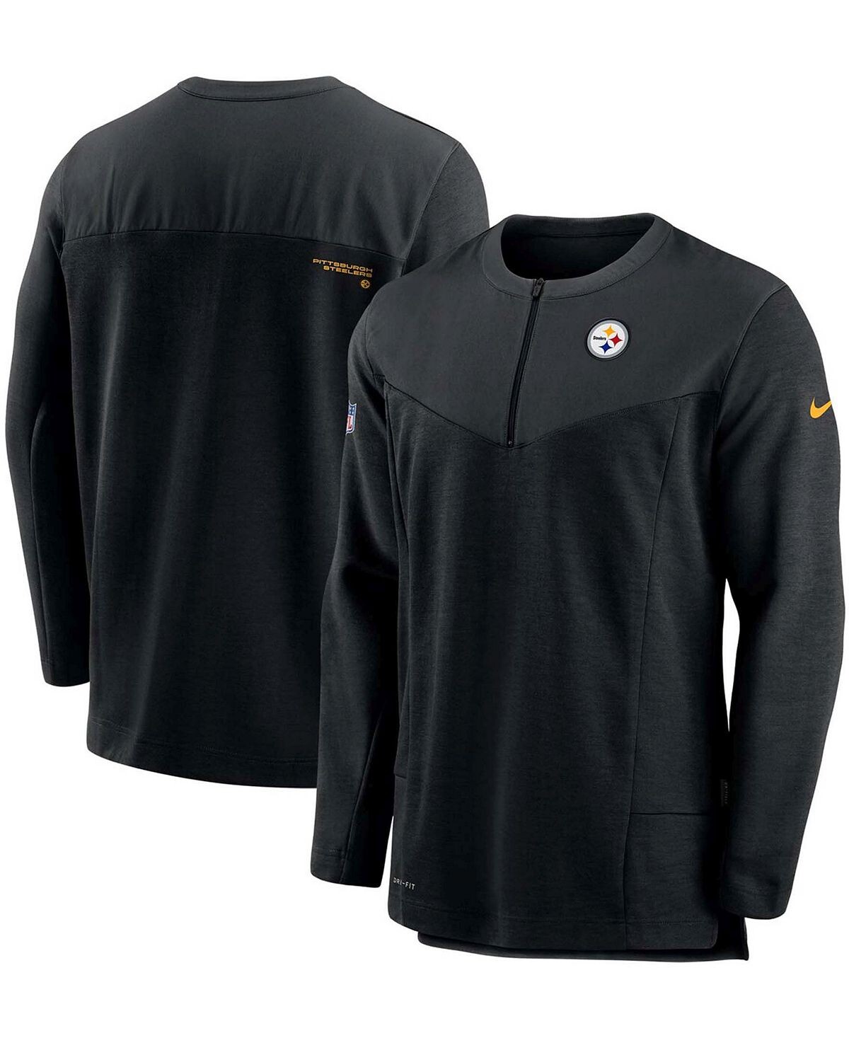

Мужская черная куртка pittsburgh steelers sideline с молнией на половину длины, защищающая от ультрафиолетовых лучей Nike, черный