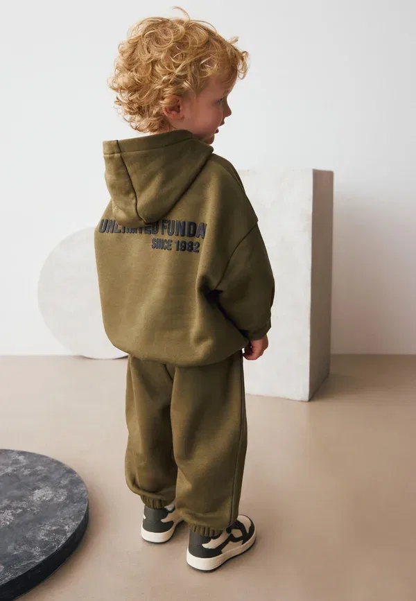 Спортивный костюм из футера с принтом Set Next khaki green, зеленый/хаки — фото 2