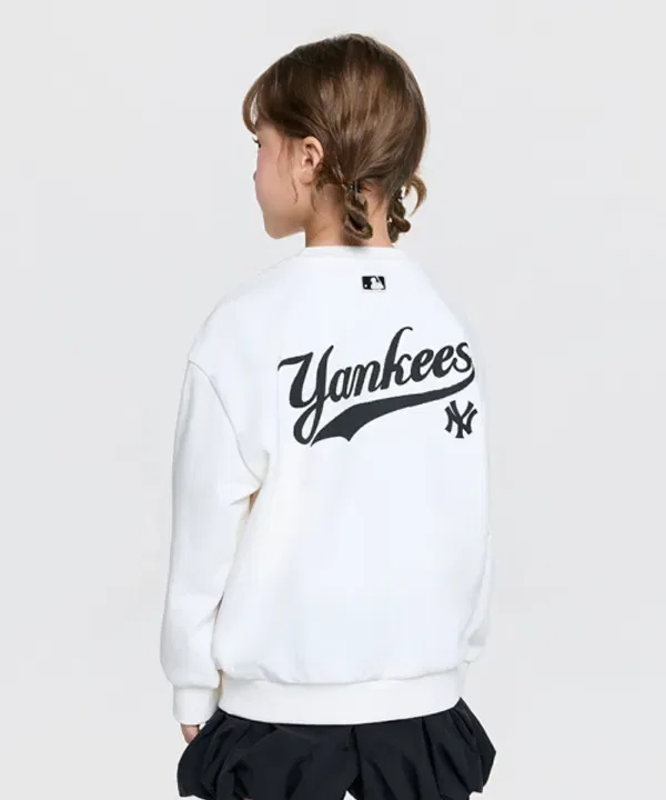 Спортивная базовая футболка с принтом, Mlb Kids, слоновая кость — фото 2