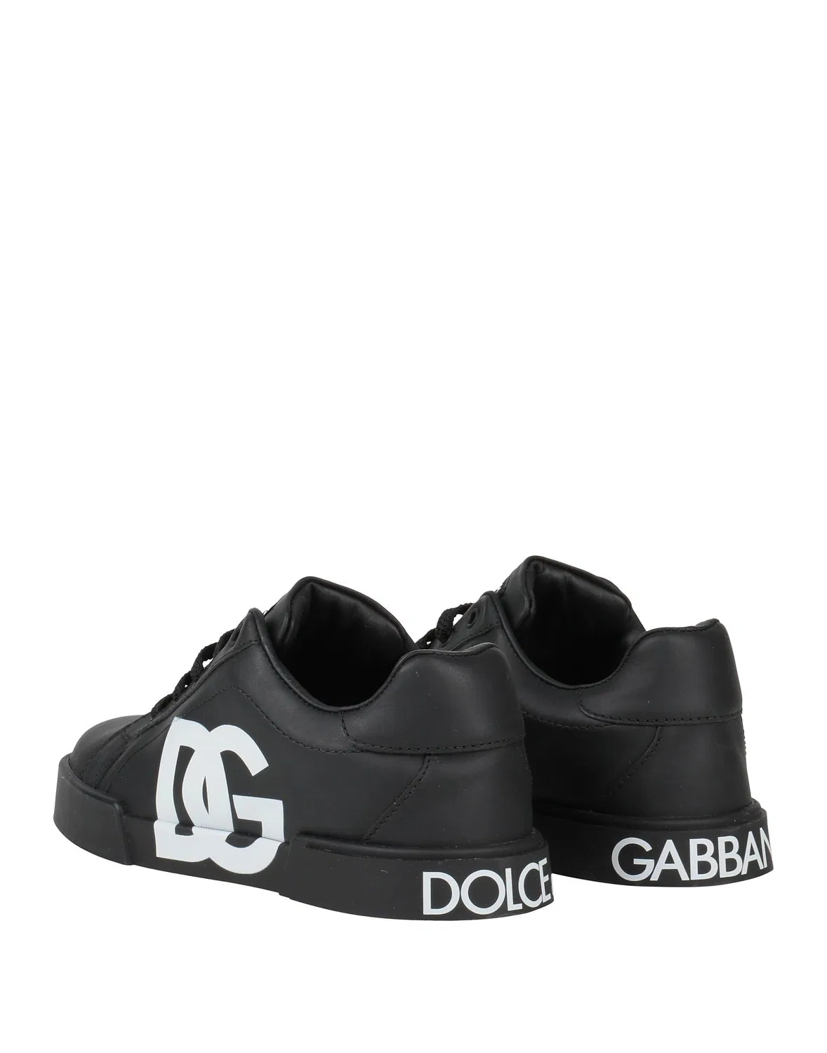 Подростковые кожаные кроссовки с принтом Dolce&Gabbana, черный — фото 3