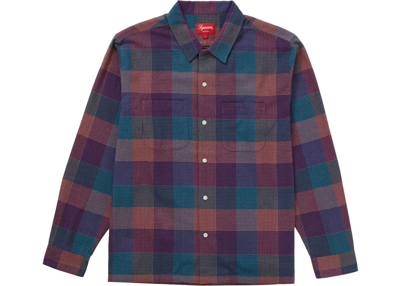 Мужская фланелевая рубашка с принтом Supreme Shirt (FW21), Multicolor