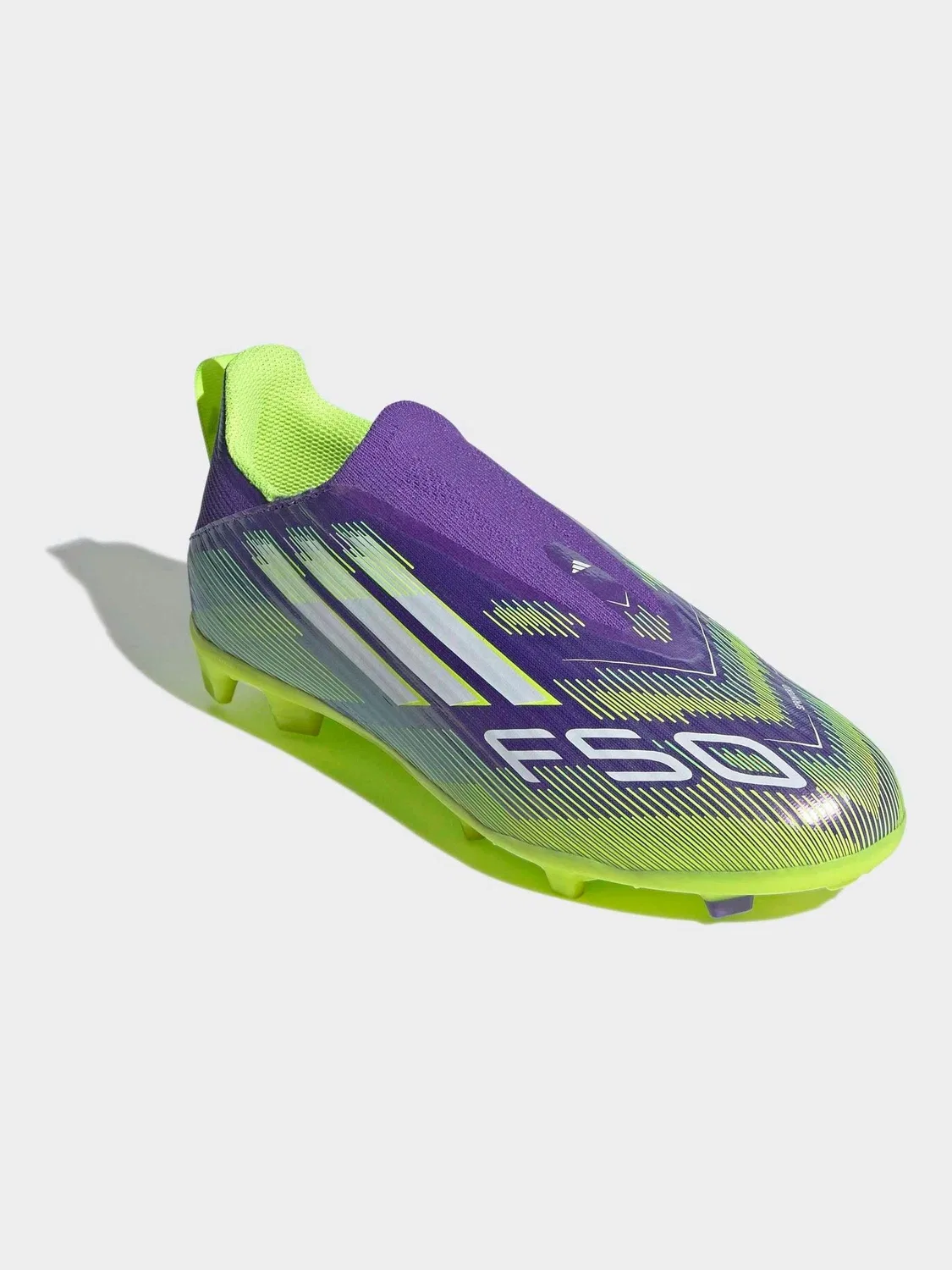 Футбольные бутсы F50 League без шнуровки adidas, фиолетовый/лаймовый