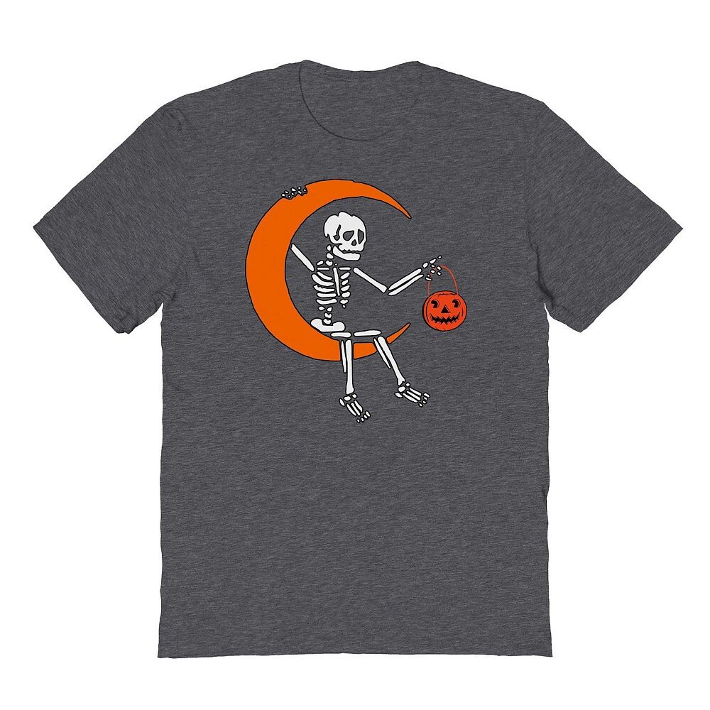 

Мужская футболка Skeleton Moon Sunset оранжевая с рисунком Хэллоуина Licensed Character, цвет Dark Heather