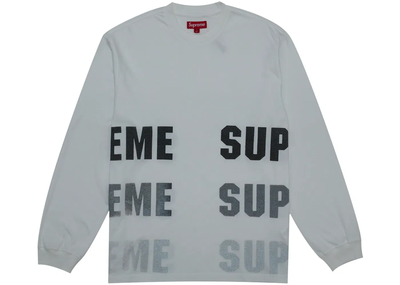 Мужской топ с длинным рукавом Supreme Reflective L/S Top, белый — фото 2