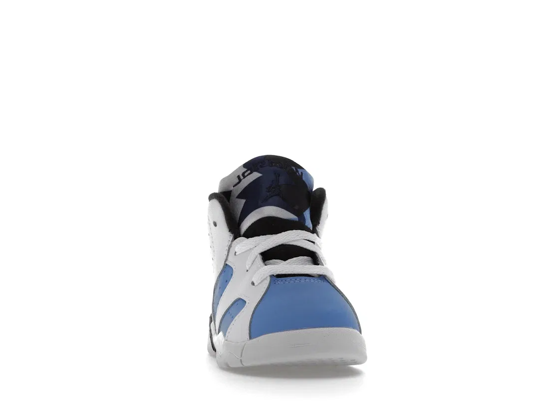 Детские кроссовки с верхом из нубука Jordan 6 Retro UNC (2022) Jordan, White/University Blue/Black — фото 2
