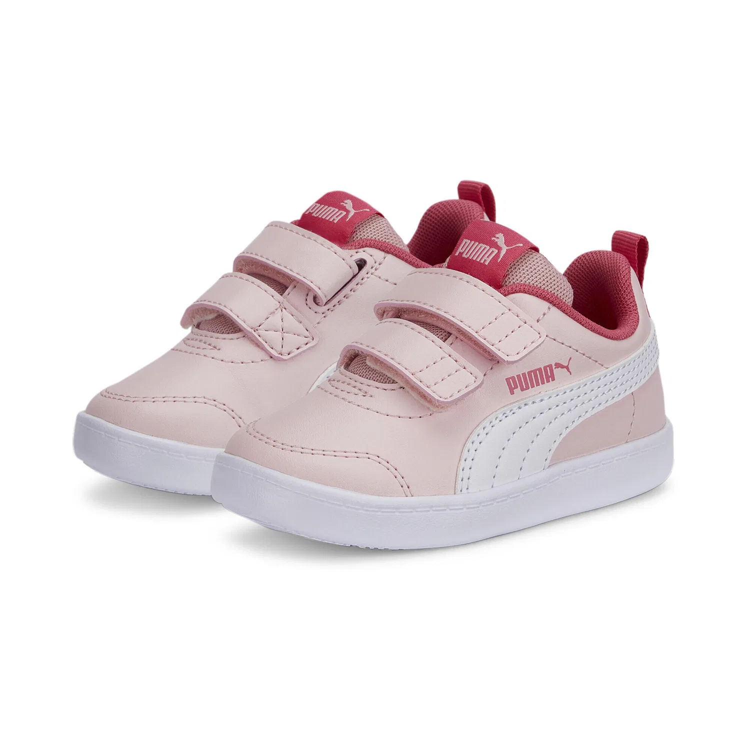 Детские кроссовки с закрытыми липучками Courtflex V2 Puma, Rosa Weiss