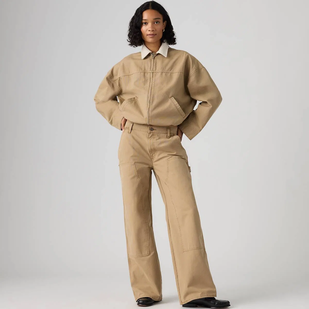 Рабочие свободные прямые брюки Levi's, Canvas Kelp - Tan
