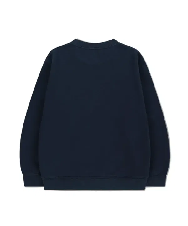 Свитшот детский с медведем и логотипом, navy, Marithé Kids — фото 3