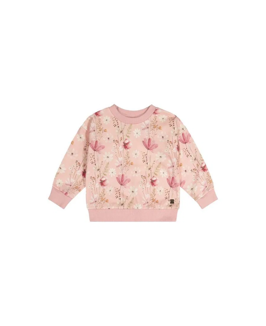 Свитшот с принтом цветов, модель Soft Poetry Deux par Deux, Pink Printed Flowers