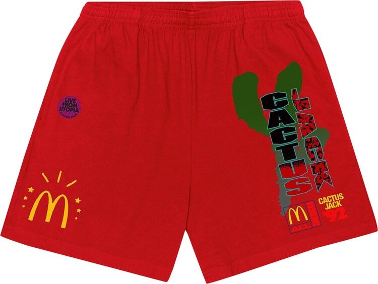 

Шорты Cactus Jack by Travis Scott x McDonald's All American '92 Shorts 'Red', красный