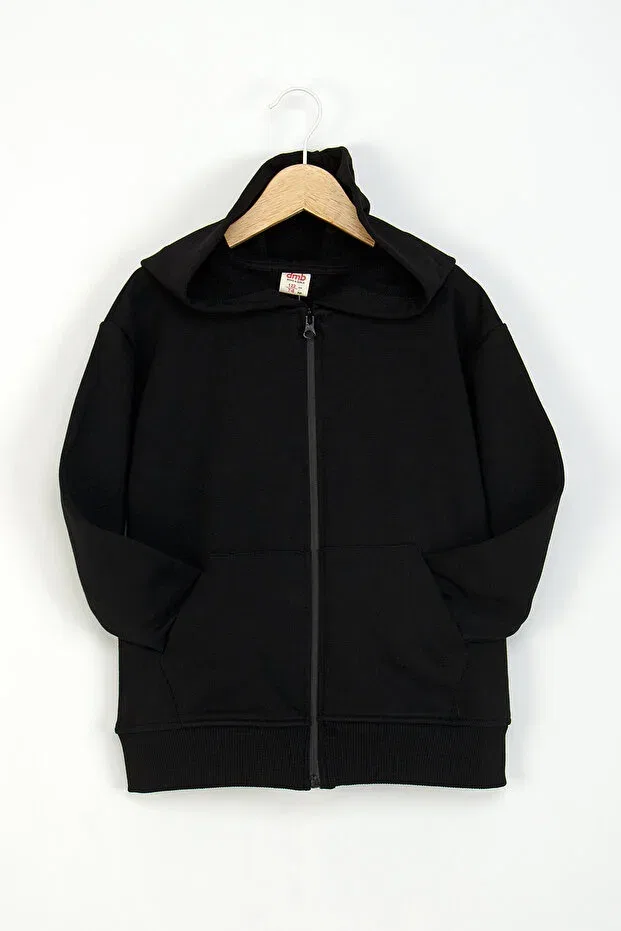 Детский кардиган с капюшоном с длинным рукавом Dmb Boys & Girls, Black — фото 3