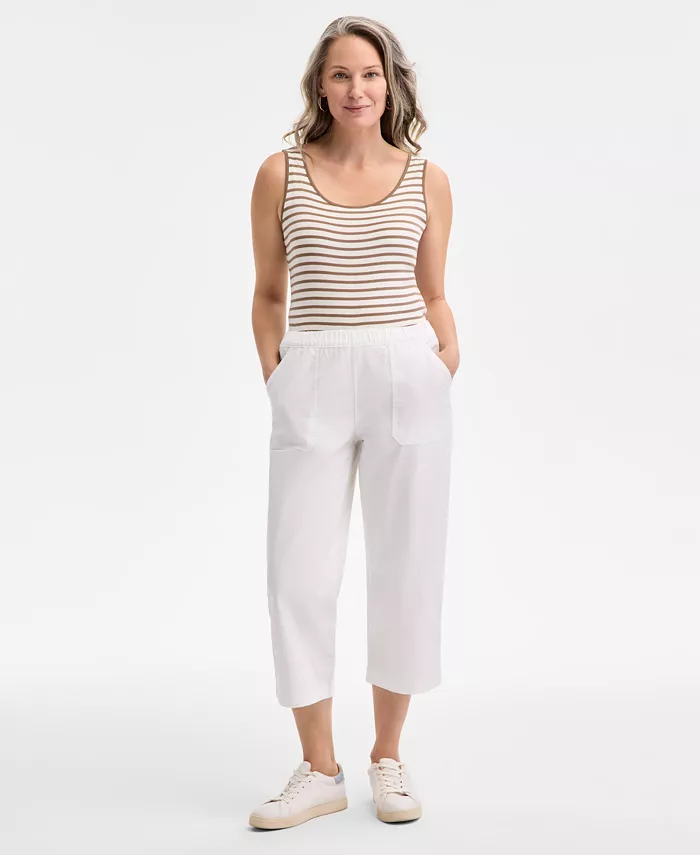 

Женские капри с завышенной талией на резинке, Regular & Petite Style & Co, белый