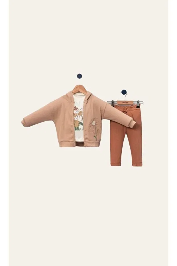 Детский для девочек комплект с капюшоном Yagmurgiyim, Beige-1692