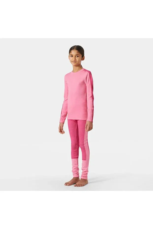 Детский комплект термобелья для девочек из мериносовой шерсти Helly Hansen, Sugar Pink — фото 2