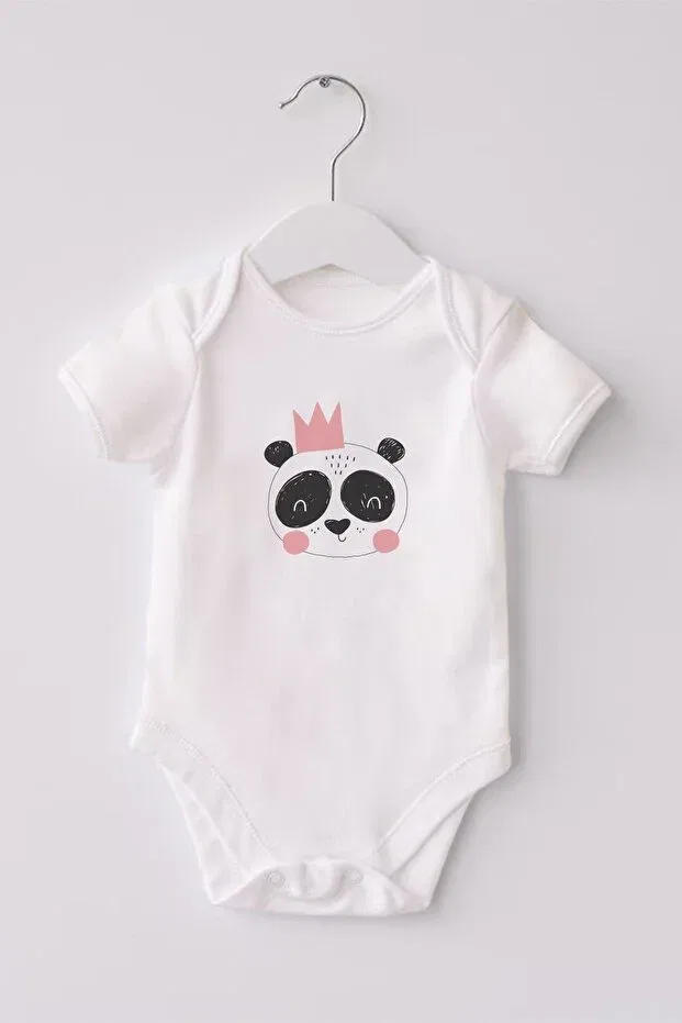 Детское боди-слип для новорожденных с принтом Panda Lilabio, White — фото 2