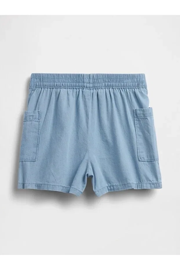 Детские шорты для девочек синие Gap, Blue-000 — фото 3