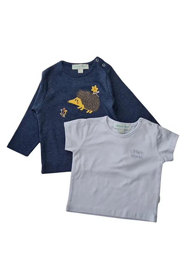 Детский комплект футболок с длинным рукавом Halloween Littles World Discover Kids Dreams, Navy Blue — фото 4