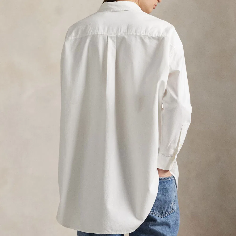 Женская рубашка Oversized Fit Oxford Polo Ralph Lauren, White — фото 4