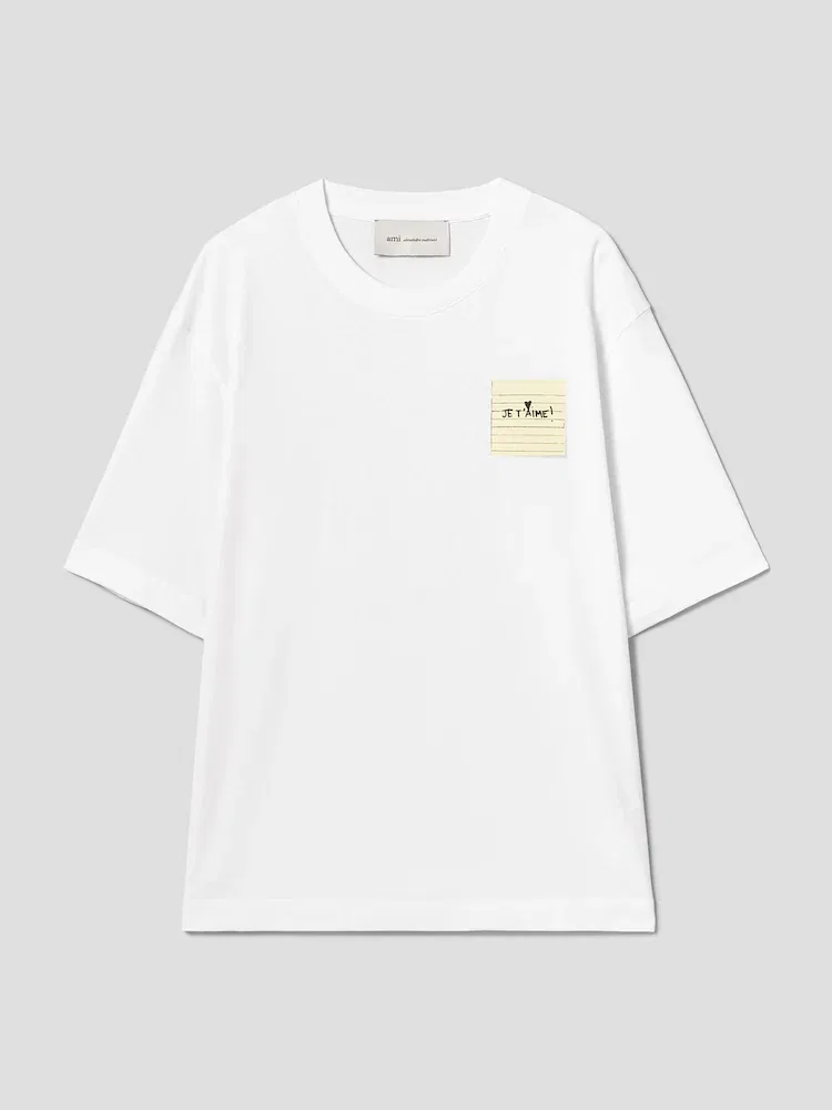 Футболка с принтом Post It Je T'Aime AMI PARIS, White