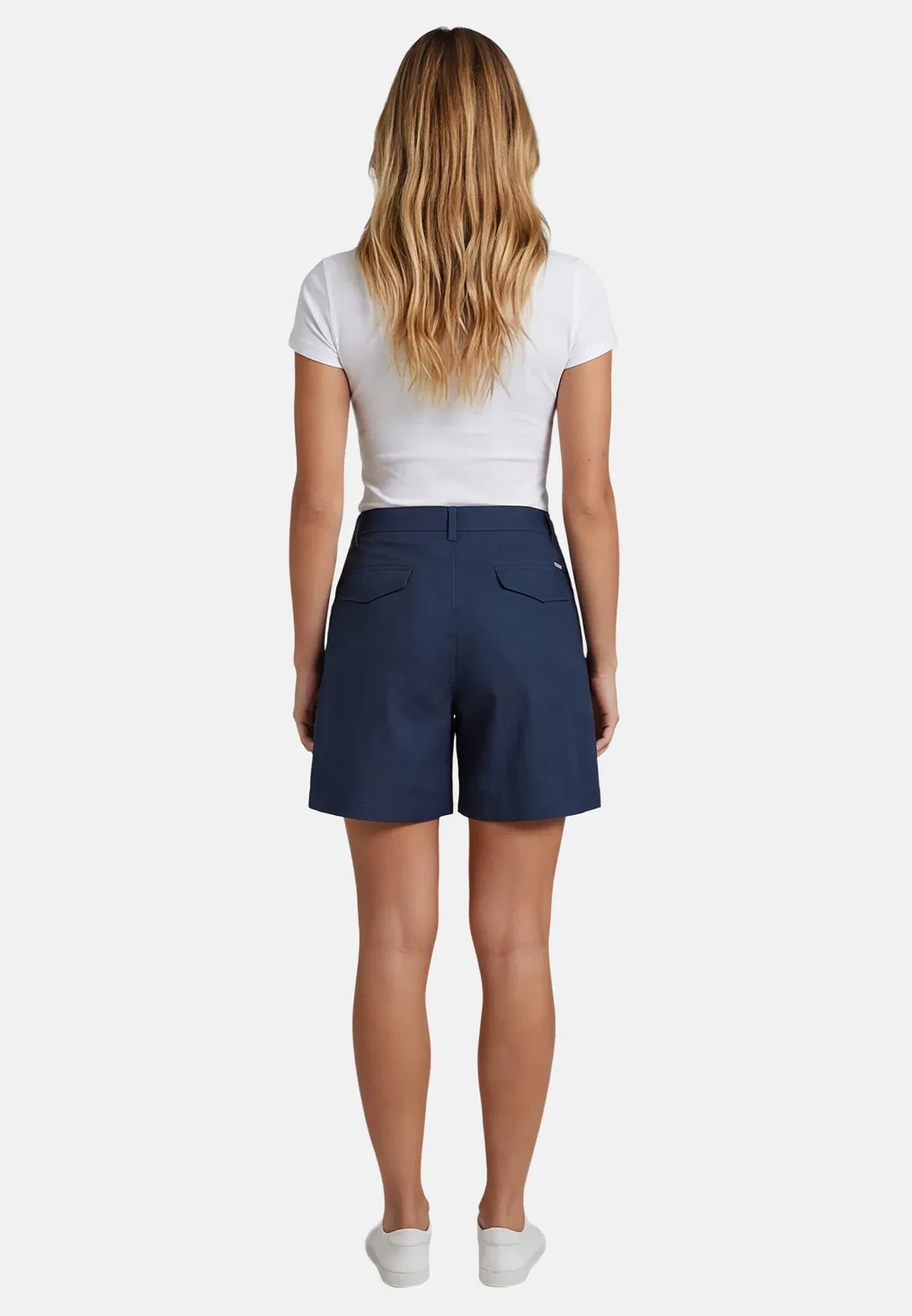 Шорты льняные P047 U.S. Polo Assn., синий — фото 3