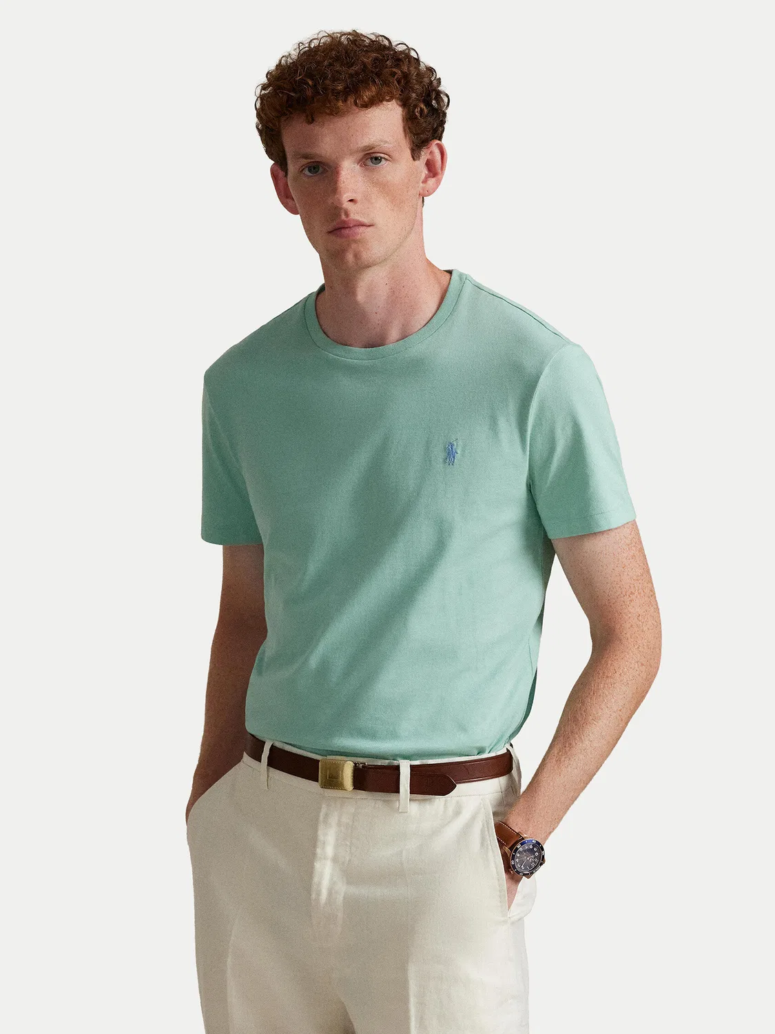 Мужская футболка приталенного кроя Polo Ralph Lauren, зеленый
